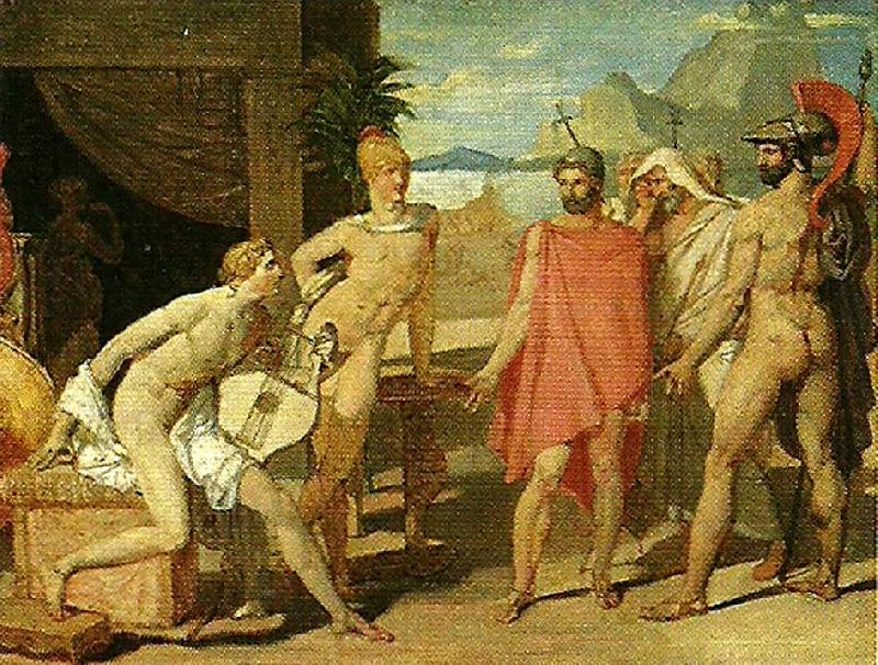 Jean Auguste Dominique Ingres akilles mottager i sitt talt agamenons sandebud France oil painting art